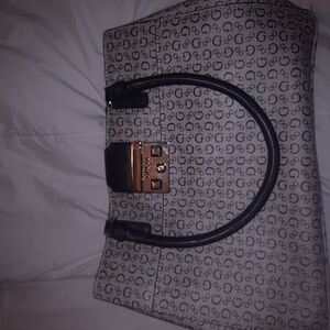 Gucci Monogram Handbag with Black Handles